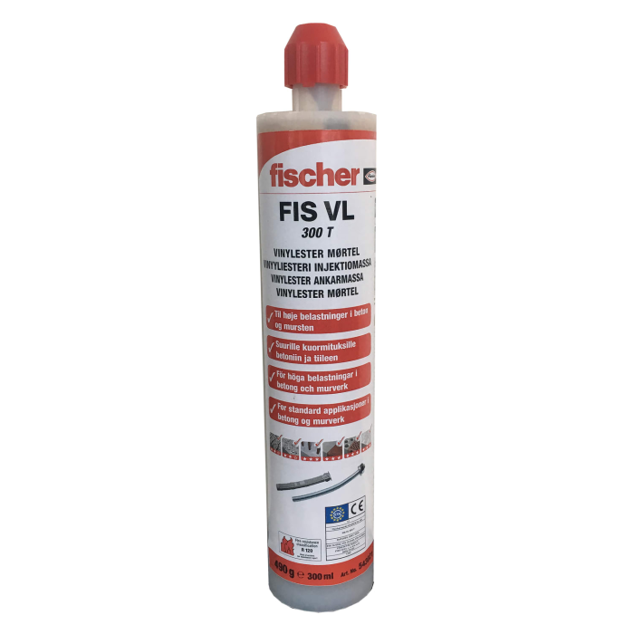 FISCHER injektionsmasse 300 ml. inkl. 1 stk studs