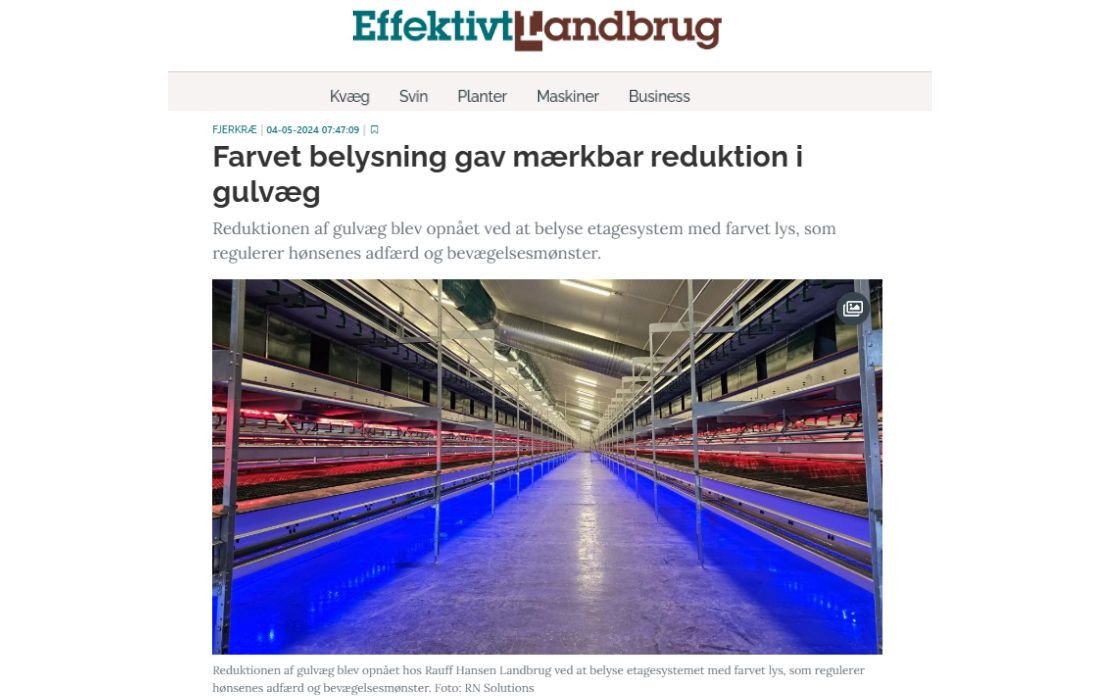 Farvet belysning gav mærkbar reduktion i gulvæg
